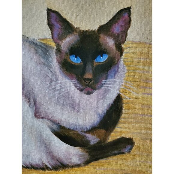 SIAMESE CAT PAINTING - Original Oil Painting by Robin White 12" x 16" on Canvas - Picture 6 of 8